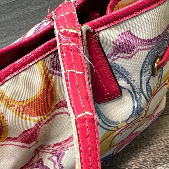Coach Vibrant Pink and Yellow Shoulder Bag - Picture 8 of 11